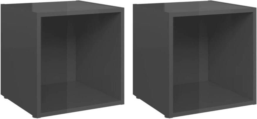 The Living Store TV-meubel Spaanplaat 37 x 35 x 37 cm Hoogglans grijs
