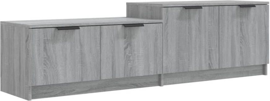 The Living Store Tv-meubel 158-5x36x45 cm bewerkt hout grijs sonoma eikenkleurig Kast