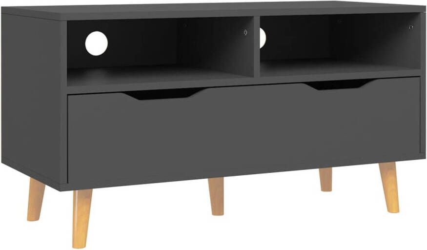 The Living Store TV-meubel Stereokast 90 x 40 x 48.5 cm Grijs Spaanplaat