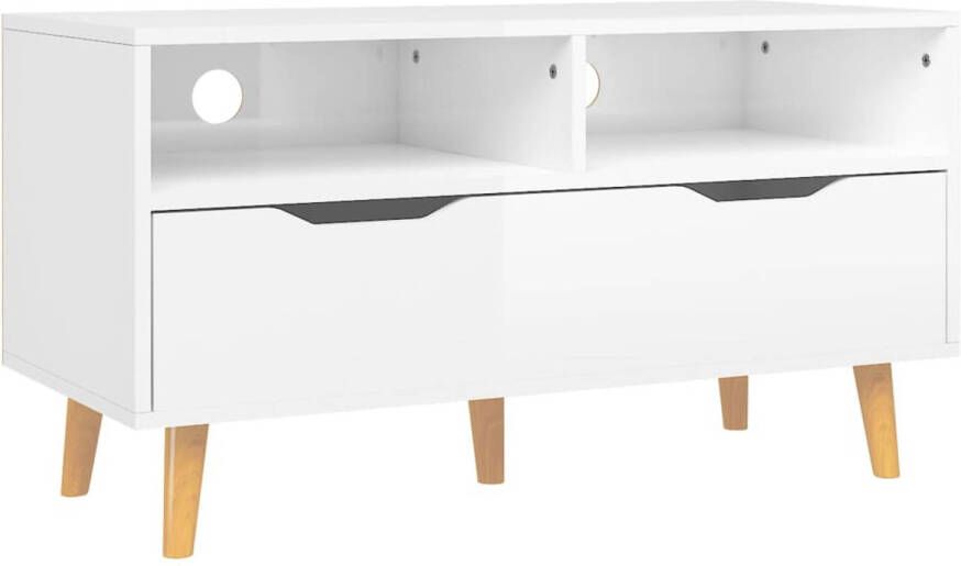 The Living Store TV-meubel Stereokast hoogglans wit 90 x 40 x 48.5 cm Montage vereist