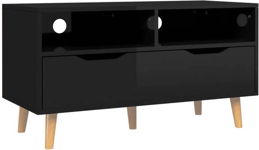 The Living Store TV-meubel Stereokast 90 x 40 x 48.5 cm Hoogglans zwart Stevig en stabiel Voldoende opbergruimte - Foto 1