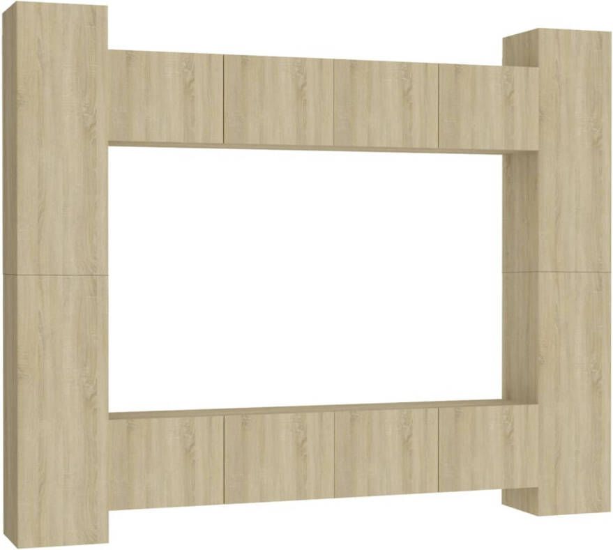 The Living Store TV-meubel Stereokast Kleur- Sonoma Eiken Afmetingen (L)- 80x30x30 cm (BxDxH) Afmetingen (M)- 30.5x30x90 cm (BxDxH) - Foto 1