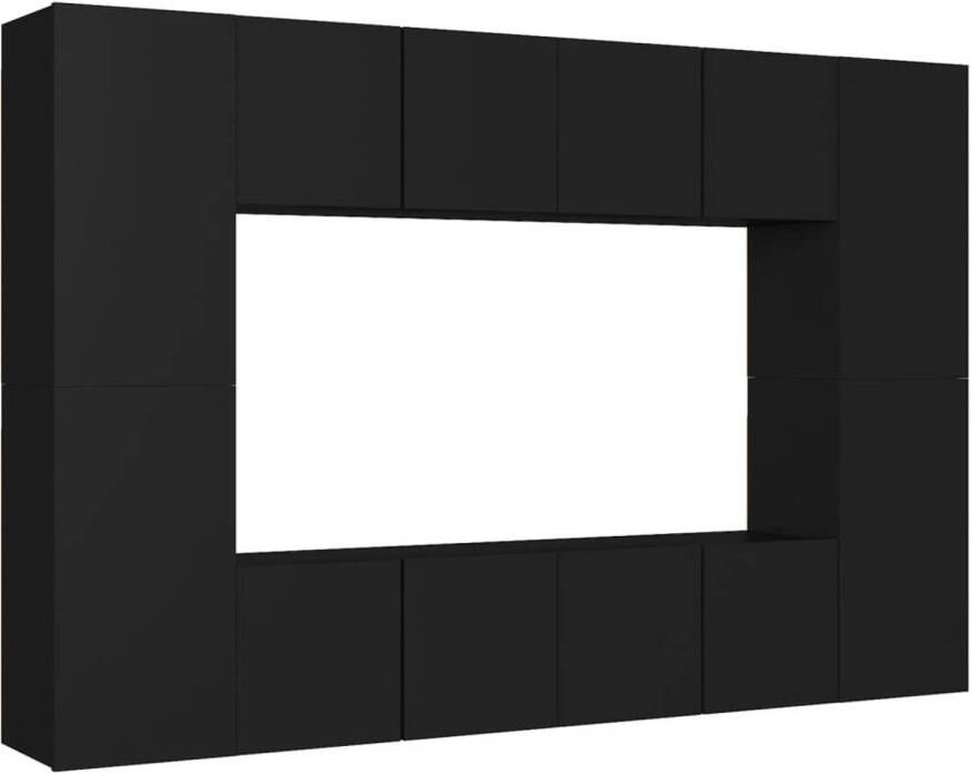 The Living Store TV-meubel Stereokast zwart spaanplaat 60x30x30 cm (L) 30.5x30x60 cm (M) Montage vereist 4x tv-meubel (L) + 4x tv-meubel (M) - Foto 1
