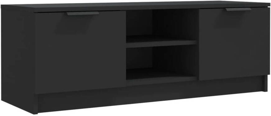 The Living Store TV-meubel Strak en trendy TV-kast 102 x 35 x 36.5 cm Zwart Bewerkt hout - Foto 1