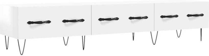 The Living Store TV-meubel Trendy en praktisch design 150x36x30 cm Hoogglans wit - Foto 1