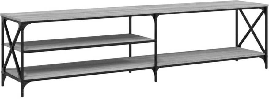 The Living Store TV-meubel Trendy en praktisch Meubels 200 x 40 x 50 cm Grijs Sonoma Eiken Tv-meubel Salontafel Houten Tv-stand Grijze Tv-bank Media Kast