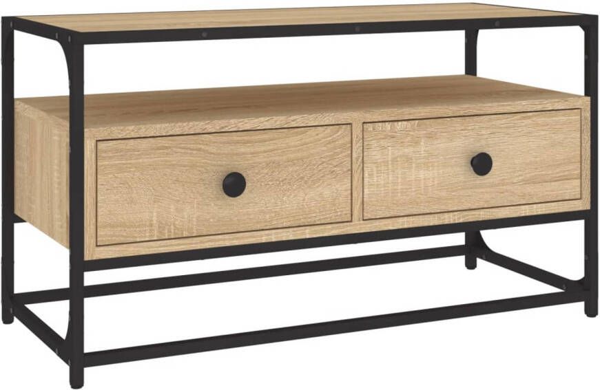 The Living Store TV-meubel trendy en praktisch Meubilair 80 x 35 x 45 cm Sonoma eiken Hoge kwaliteit Tv Meubels Salontafel Houten Tv Kast Sonomaplank Livingroom Furniture