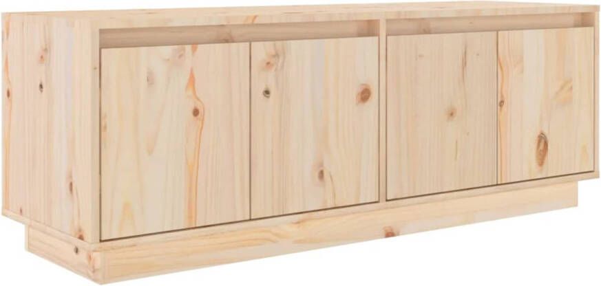 The Living Store TV-meubel Trendy en praktisch Stevig meubel Afmeting- 110 x 34 x 40 cm Materiaal- Massief grenenhout - Foto 1