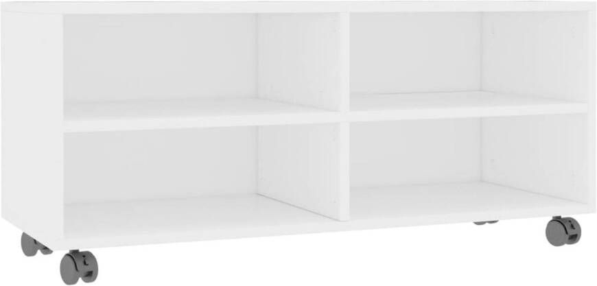The Living Store TV-meubel Trendy en praktisch TV-meubels 90 x 35 x 35 cm Ken- Stevig en duurzaam Kleur- Wit Materiaal- Bewerkt hout - Foto 1
