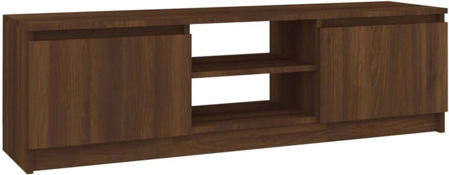 The Living Store Tv-meubel 120x30x35-5 cm bewerkt hout bruineikenkleurig Kast - Foto 1