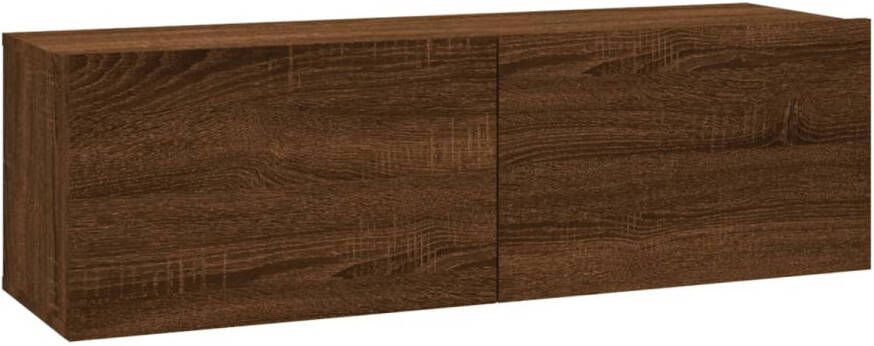 The Living Store TV-meubel Trendy ontwerp TV-kast Afmetingen- 100 x 30 x 30 cm Kleur- bruineiken Materiaal- bewerkt hout
