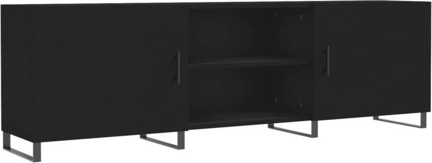 The Living Store TV-meubel Trendy TV-kast Afmetingen- 150 x 30 x 50 cm Kleur- Zwart Materiaal- Bewerkt hout en ijzer