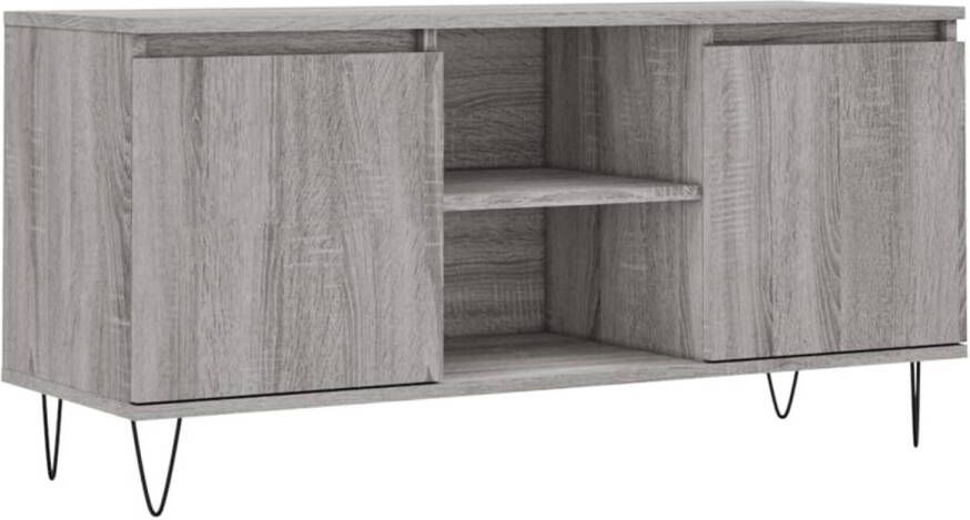 The Living Store Tv-meubel Tv-kast 104 x 35 x 50 cm Grijs Sonoma Eiken