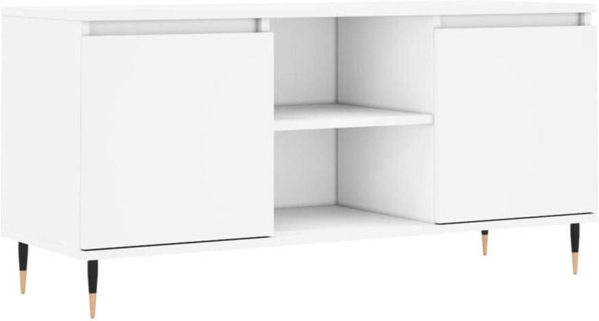 The Living Store TV-meubel tv-kast wit 104 x 35 x 50 cm veel opbergruimte - Foto 1