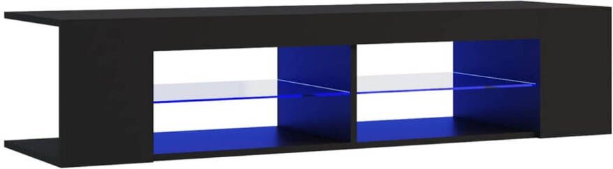 The Living Store TV-meubel TV-meubels 135 x 39 x 30 cm RGB LED-verlichting Zwart Bewerkt hout
