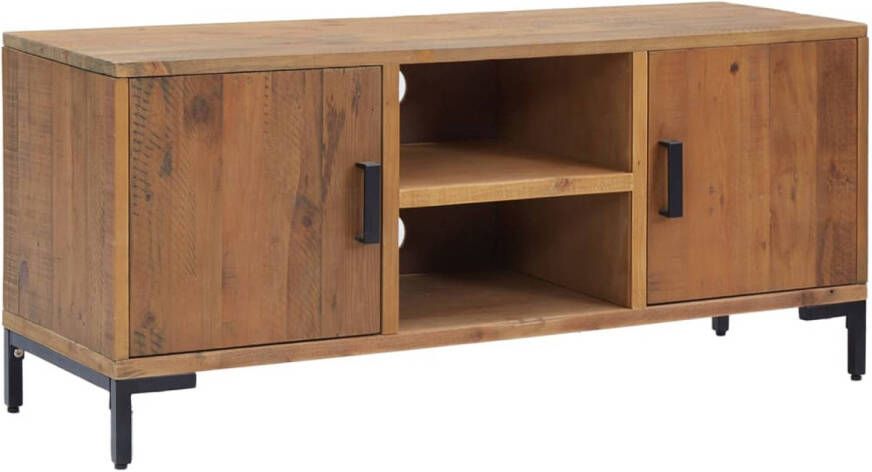The Living Store TV-meubel Industrial 110 x 35 x 48 cm gerecycled grenenhout vintage industriële uitstraling