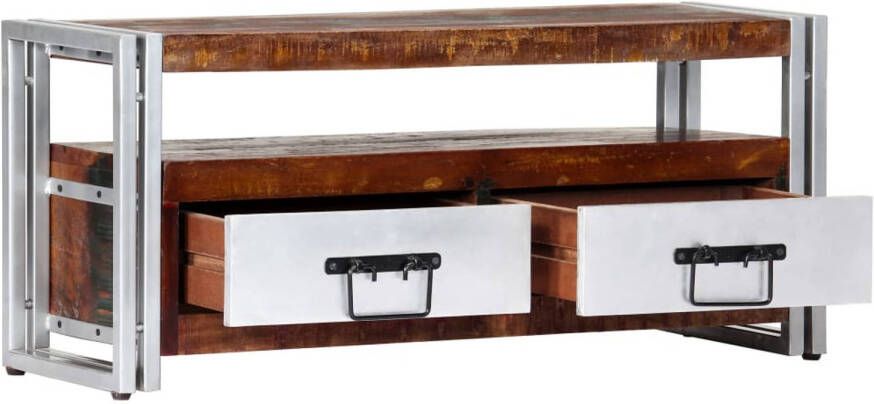 The Living Store TV-meubel Vintage Stijl 90 x 30 x 40 cm Massief gerecycled hout - Foto 1