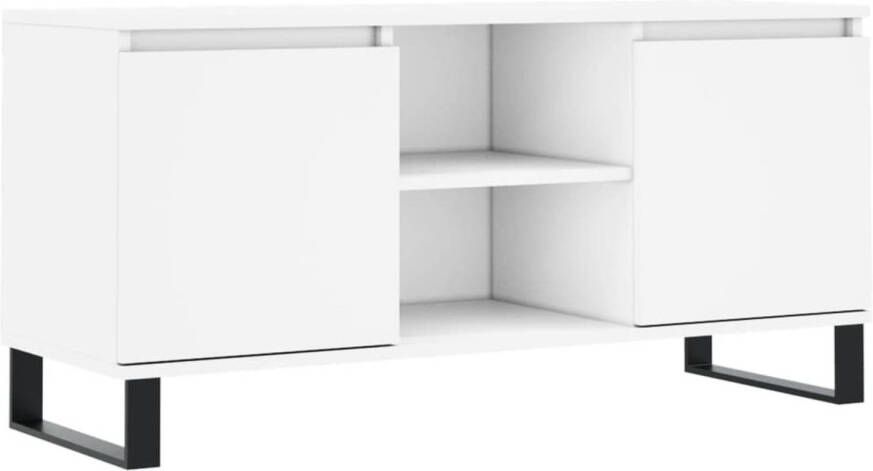 The Living Store TV-meubel wit 104 x 35 x 50 cm veel opbergruimte en stabiel materiaal