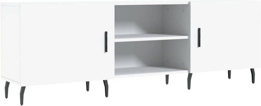 The Living Store TV-meubel X TV-meubel 150 x 30 x 50 cm wit bewerkt hout - Foto 1