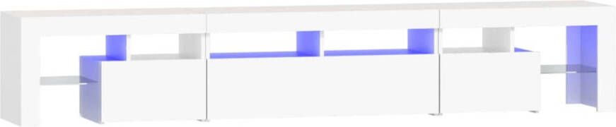 The Living Store vidaXL Tv-meubel met LED-verlichting 230x36 5x40 cm wit Tv-meubel Wit Meubilair Houten Tv-kast Led Tv-meubel Rgb Verlichting