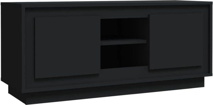 The Living Store Tv-meubel zwart 102 x 35 x 45 cm trendy en praktisch - Foto 1