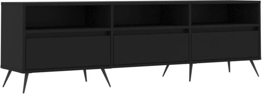 The Living Store TV-meubel Zwart 150 x 30 x 44.5 cm Bewerkt hout en ijzer