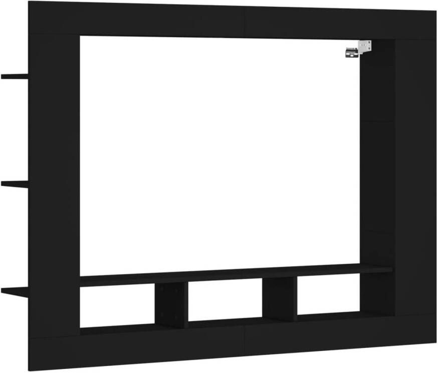 The Living Store tv-meubel zwart 152 x 22 x 113 cm bewerkt hout