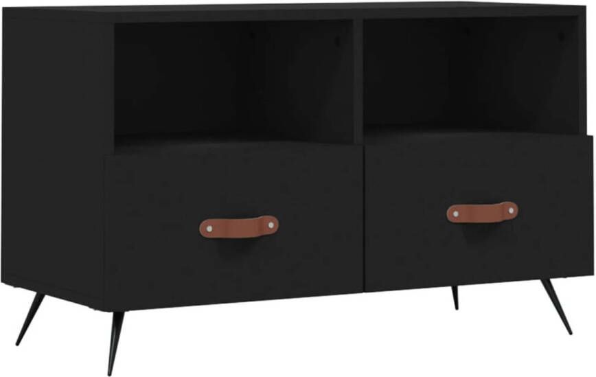 The Living Store tv-meubel zwart 80 x 36 x 50 cm Voldoende opbergruimte - Foto 1