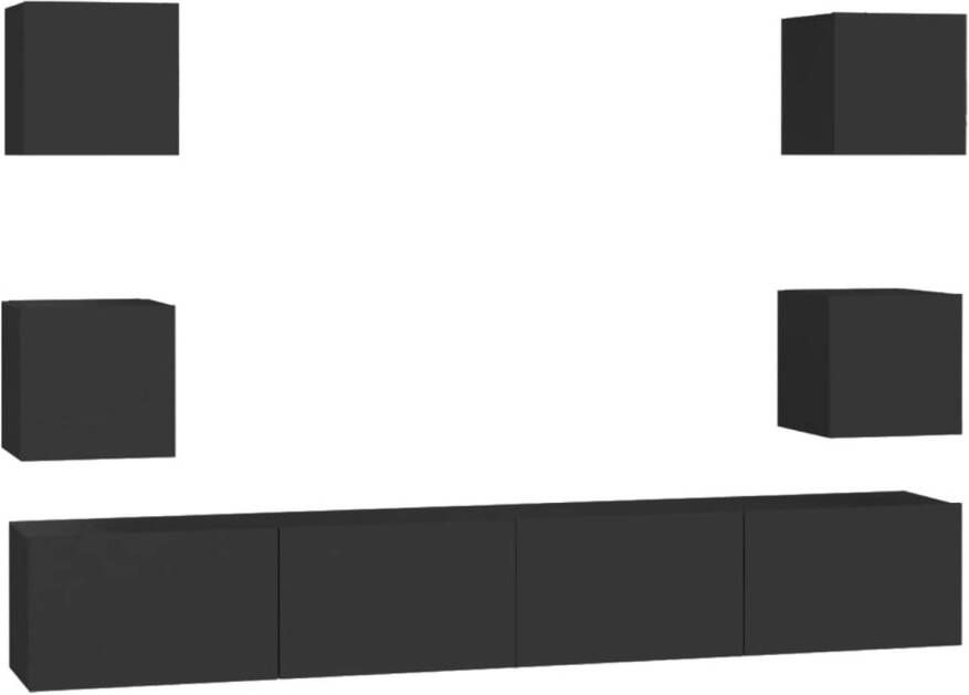 The Living Store TV-meubel zwart spaanplaat 100x30x30 cm (L) 30.5x30x30 cm (S)