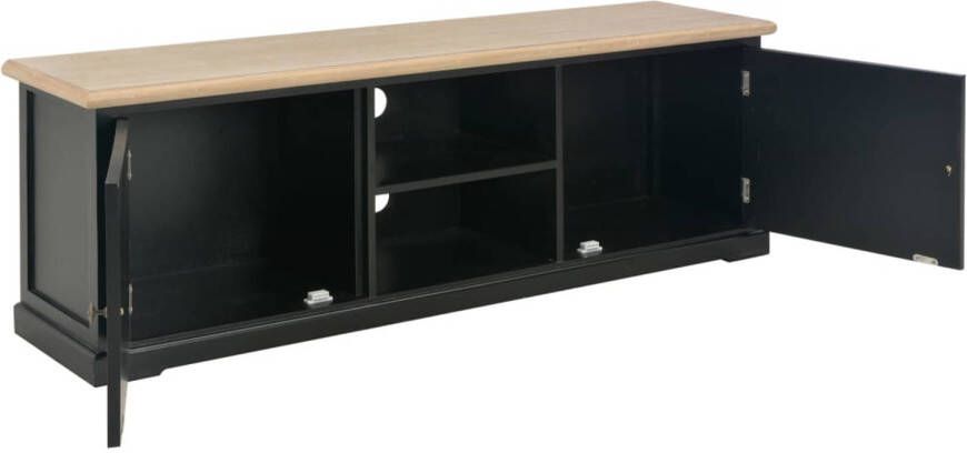 The Living Store TV-meubel Zwart hout 120 x 30 x 40 cm Massief paulowniahout en MDF - Foto 1