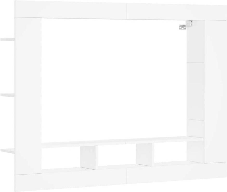 The Living Store Tv-meubel 152x22x113 cm bewerkt hout wit Kast