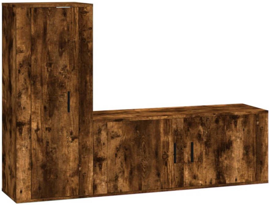 The Living Store Tv-meubelset 100x34.5x40 cm 40x34.5x100 cm gerookt eiken