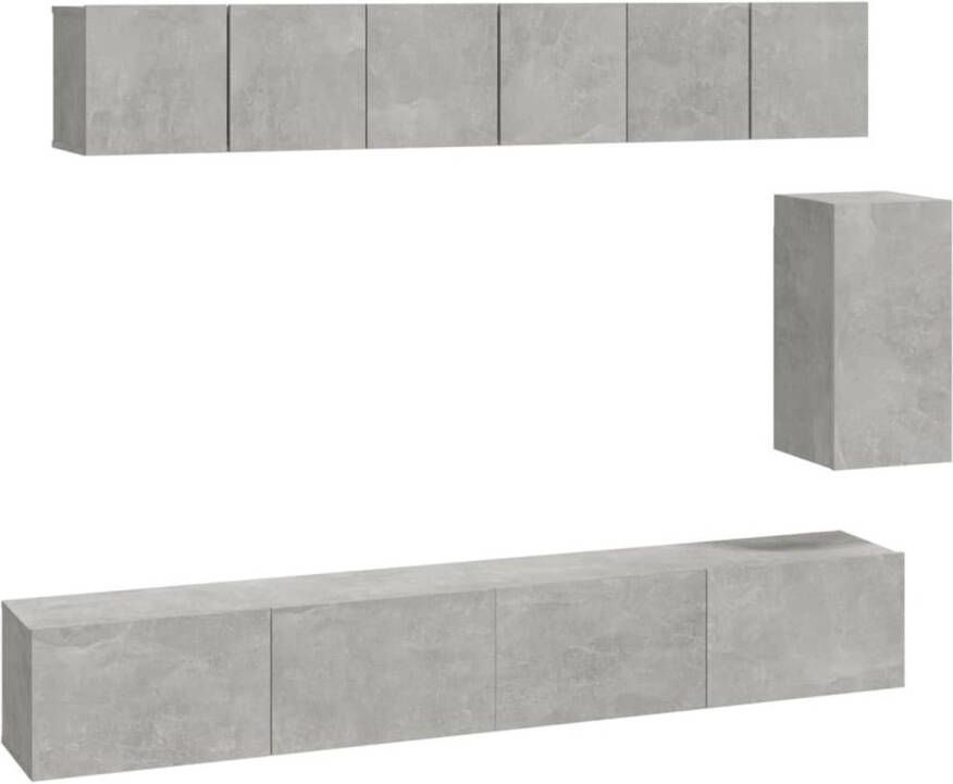 The Living Store TV-meubelset betongrijs 3x 60x30x30cm 1x 30.5x30x60cm 2x 100x30x30cm