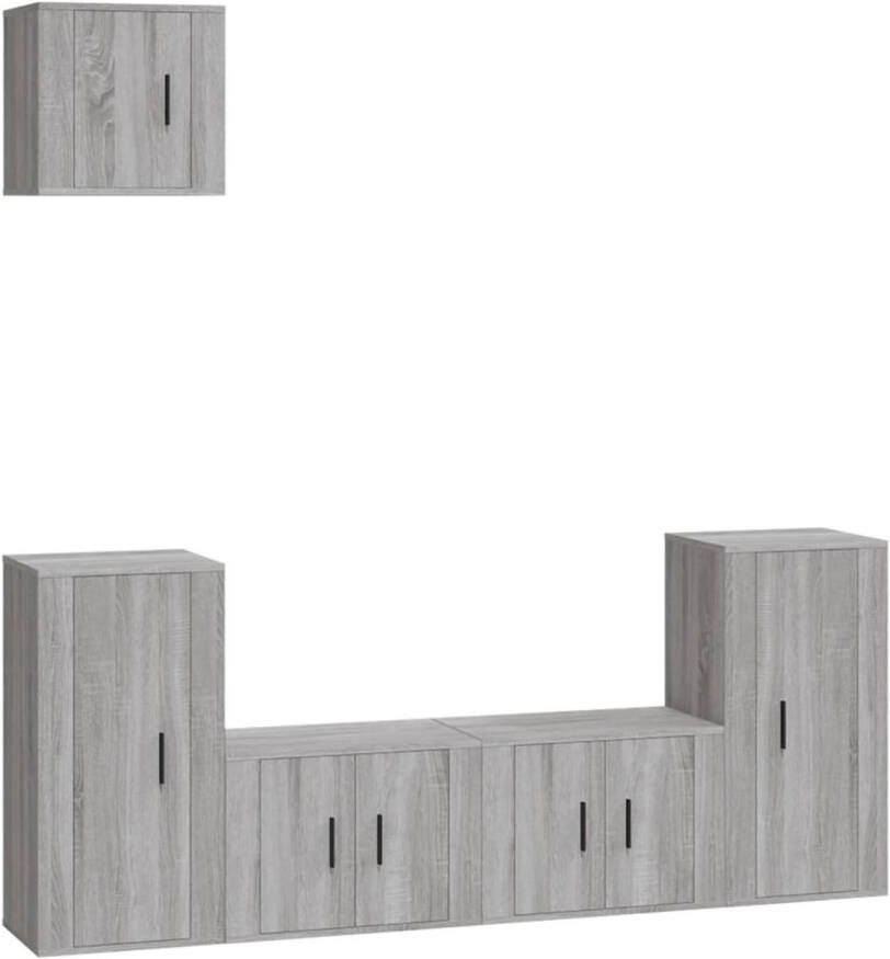 The Living Store TV-meubelset Classic Grey Sonoma Eiken 2x57x34.5x40cm 2x40x34.5x80cm 1x40x34.5x40cm - Foto 1