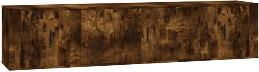 The Living Store TV Meubelset Gerookt Eiken 1x 100x34.5x40cm + 2x 40x34.5x40cm