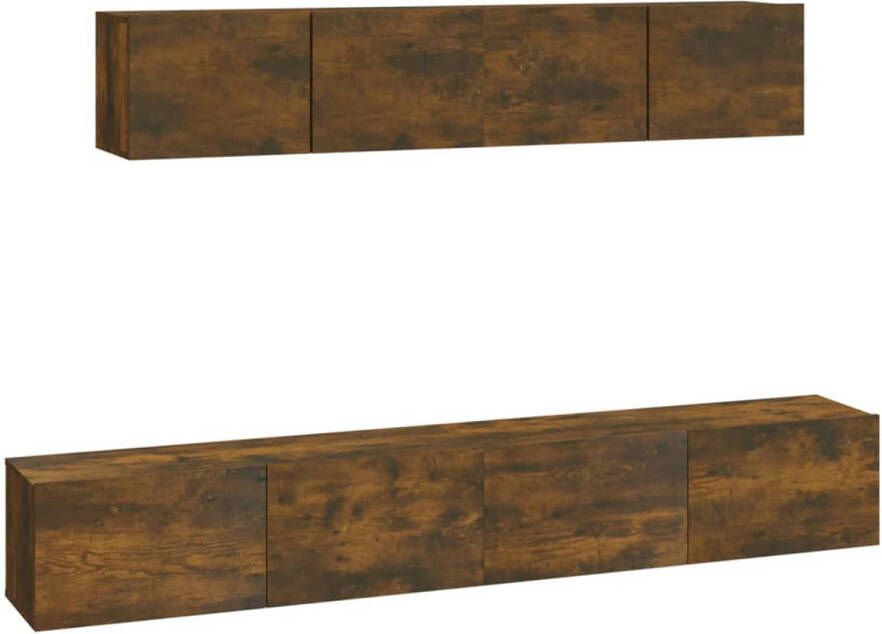 The Living Store Klassieke Televisiekastenset 60x30x30cm 80x30x30cm Trendy design wandgemonteerde functie - Foto 1