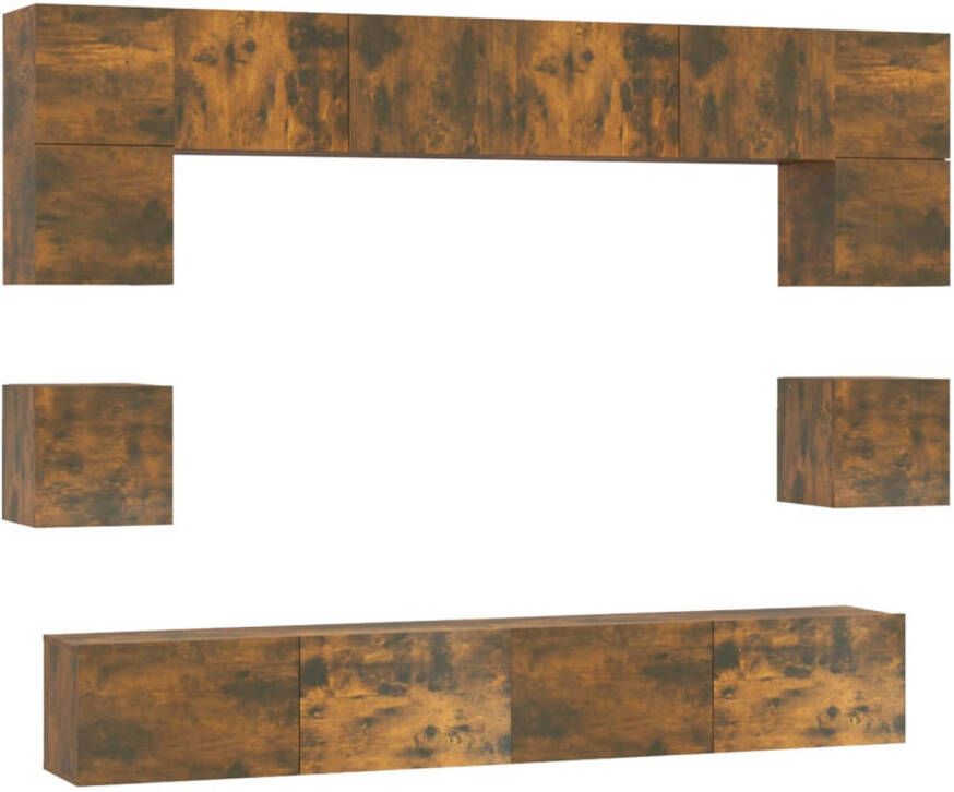 The Living Store TV-meubelset Gerookt Eiken 60x30x30 cm 80x30x30 cm 100x30x30 cm 30.5x30x30 cm