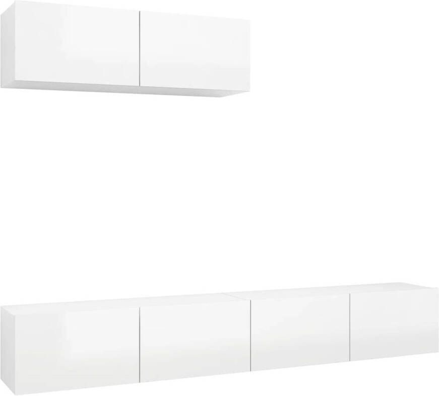 The Living Store TV-meubelset Hoogglans Wit 100x30x30 cm Montage vereist