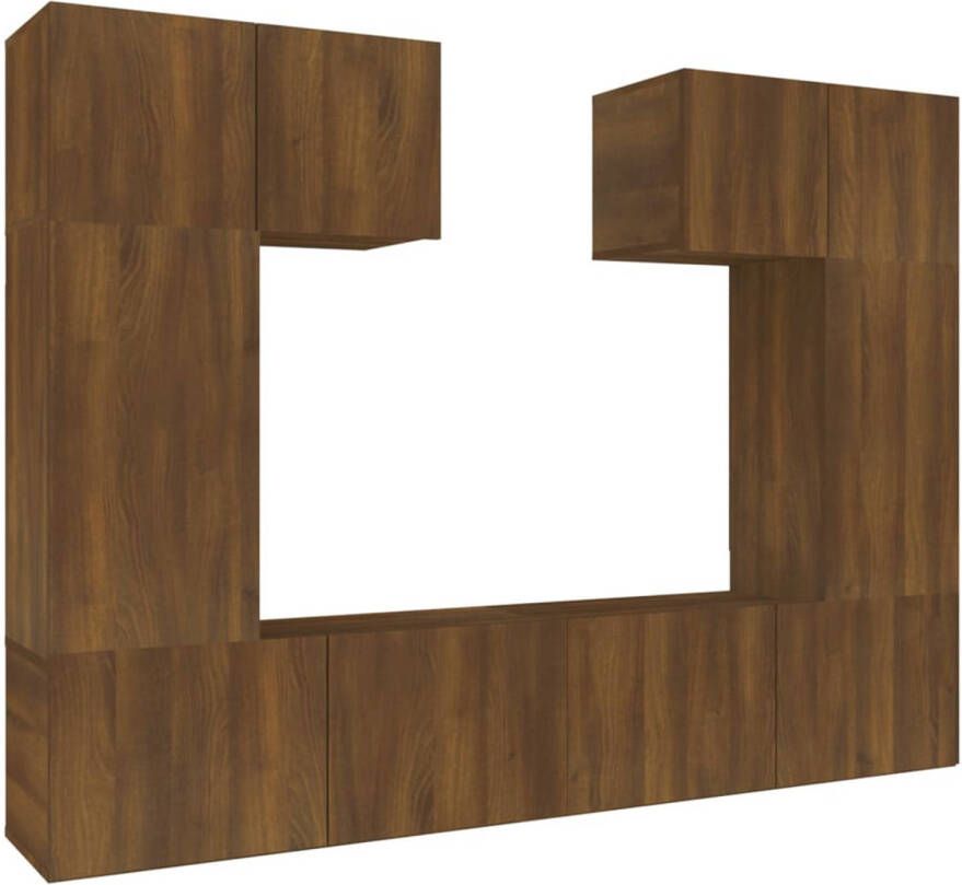 The Living Store Tv-meubelset Klassiek Bruineiken 60x30x30cm 30.5x30x60cm 80x30x30cm