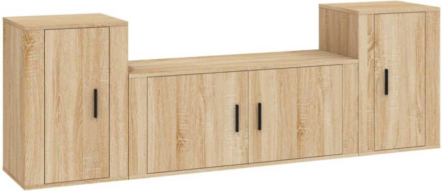 The Living Store TV-meubelset Sonoma Eiken 100x34.5x40 cm Trendy en praktisch design