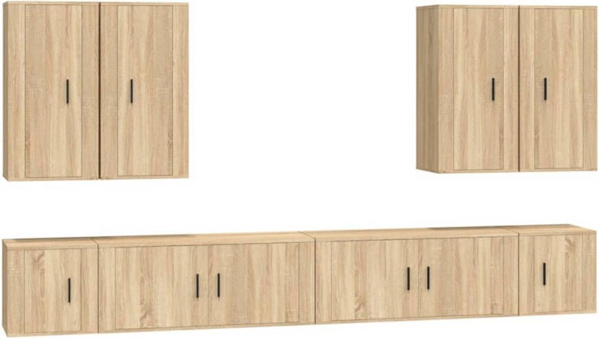 The Living Store TV-meubelset Sonoma eiken 2x 100x34.5x40cm 2x 40x34.5x40cm 4x 40x34.5x80cm