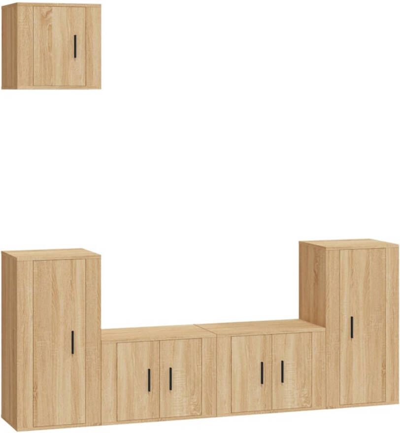 The Living Store tv-meubelset Sonoma eiken 2x 57x34.5x40cm 2x 40x34.5x80cm 1x 40x34.5x40cm