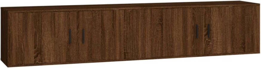 The Living Store TV Wandmeubel Serie- TV-meubel 100x34.5x40cm klassiek design hoogwaardig hout