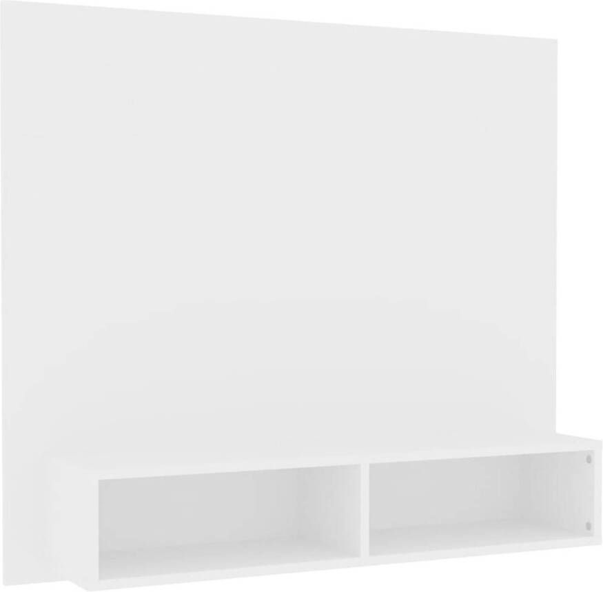The Living Store Tv-wandmeubel Hifi-kast 102 x 23.5 x 90 cm Wit Bewerkt hout