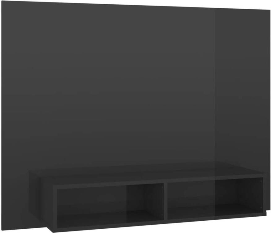 The Living Store Tv-wandmeubel Hifi-kast Hoogglans grijs 120 x 23.5 x 90 cm Montage vereist