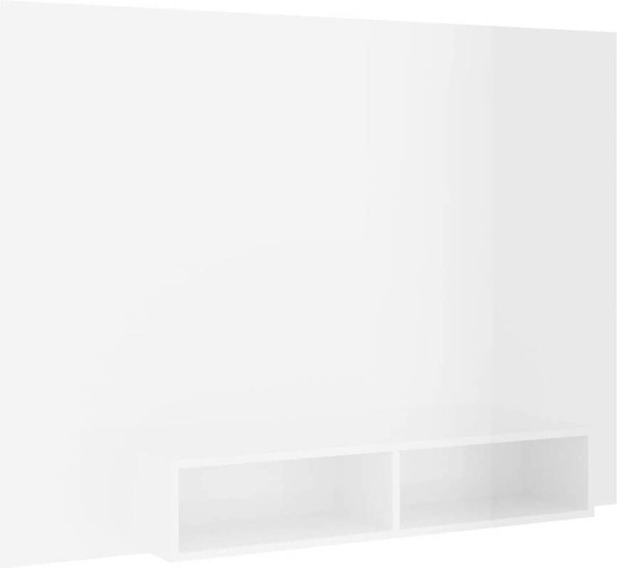 The Living Store Tv-wandmeubel Hifi-kast Hoogglans wit 135 x 23.5 x 90 cm Gemaakt van spaanplaat - Foto 1