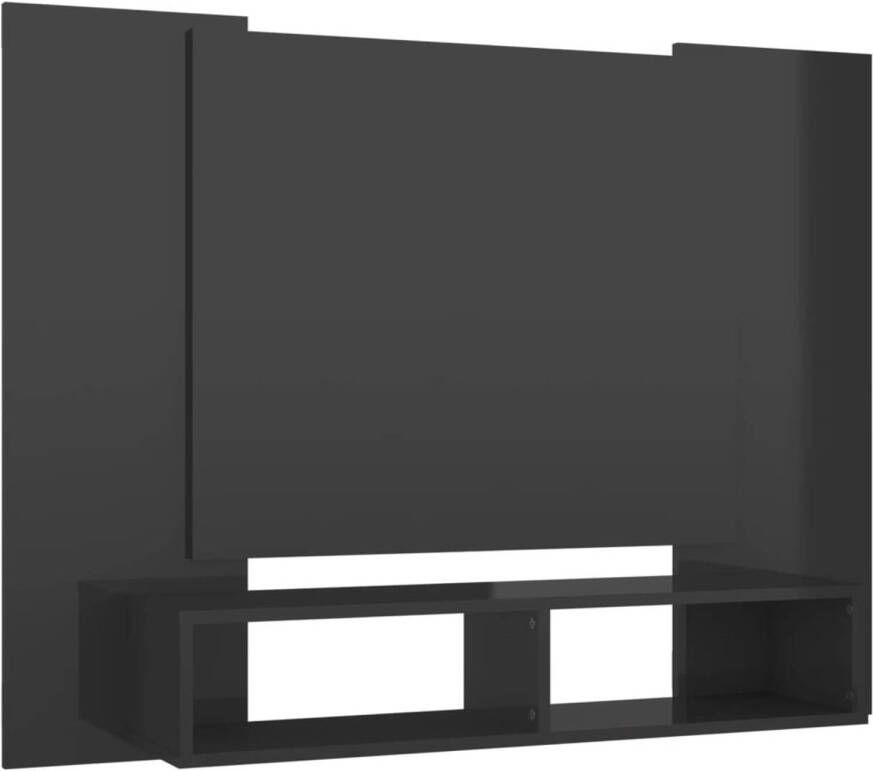 The Living Store TV-wandmeubel Hoogglans grijs 120 x 23.5 x 90 cm Duurzaam spaanplaat - Foto 1
