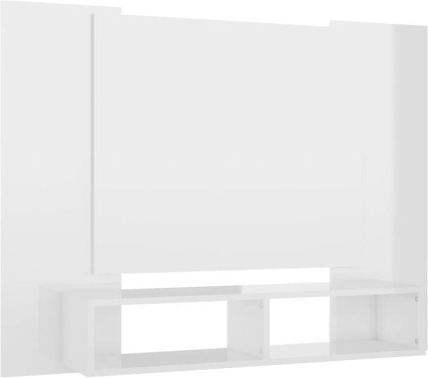 The Living Store TV-wandmeubel Hoogglans wit 120 x 23.5 x 90 cm Spaanplaat