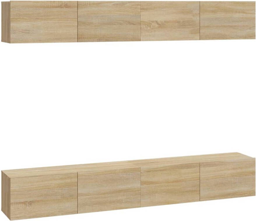 The Living Store Wandgemonteerde TV-Meubelen Bewerkt Hout 100 x 30 x 30 cm Sonoma Eiken