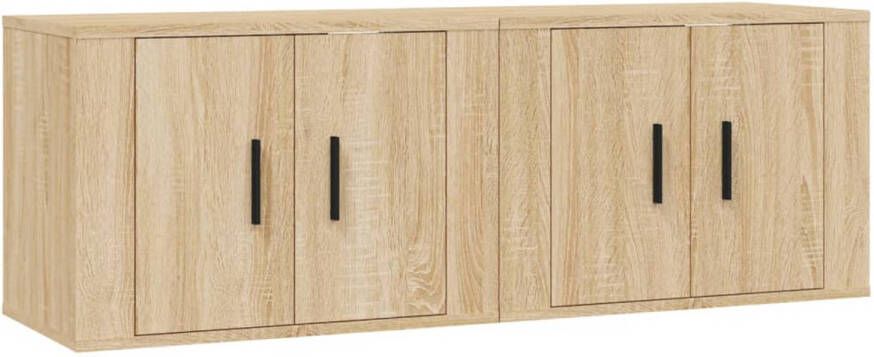 The Living Store Tv wandmeubel Sonoma eiken 57 x 34.5 x 40 cm (B x D x H) 2 stuks - Foto 1